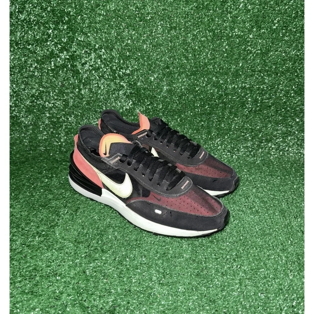 Nike Shoes Womens Size 8 Black Red Waffle Sneakers Lifestyle Casual Athletic Gym